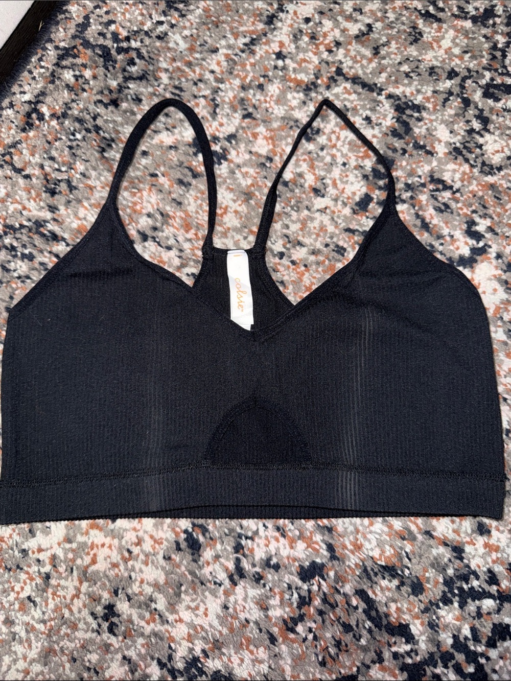 Colsie Black Seamless Bralette with Racerback Straps